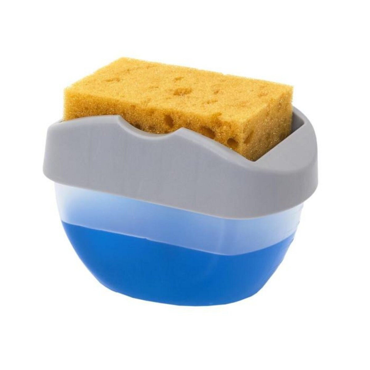 Paris Prix Distributeur de Savon  Porte Éponge  14cm Gris