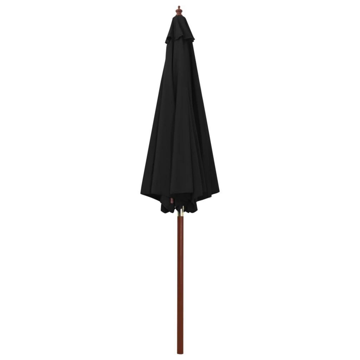 VIDAXL Parasol avec mat en bois 300x258 cm Noir