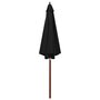 Voir la diapositive 2 : VIDAXL Parasol avec mat en bois 300x258 cm Noir