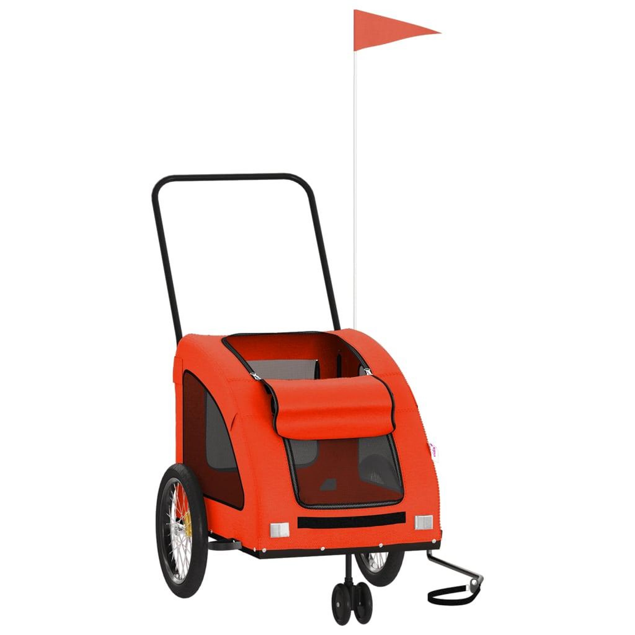 Voir la diapositive 3 : VIDAXL Remorque de velo pour animaux de compagnie orange et gris