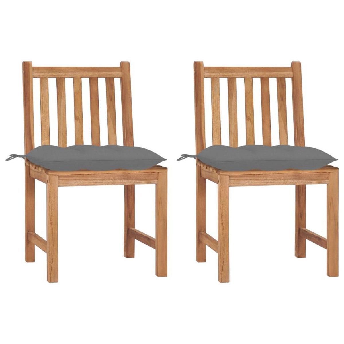 VIDAXL Chaises de jardin lot de 2 avec coussins Bois de teck massif