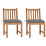 Voir la diapositive 1 : VIDAXL Chaises de jardin lot de 2 avec coussins Bois de teck massif