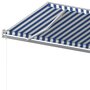 VIDAXL Auvent manuel retractable avec poteaux 5x3,5 m Bleu et blanc