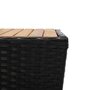 Voir la diapositive 5 : VIDAXL Table a the Noir 41,5x41,5x43cm Resine tressee et bois d'acacia