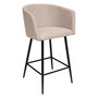 Voir la diapositive 3 : ATMOSPHERA Lot de 2 fauteuils de bar en velours MARLO - Beige