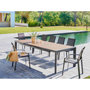 Voir la diapositive 2 : HESPERIDE Table de jardin rectangulaire extensible alu Evasion 8/10 places effet bois - Hespéride