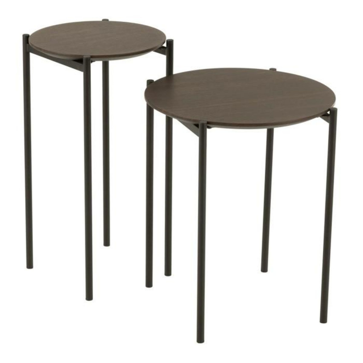 Paris Prix Lot de 2 Tables d'Appoint Gigognes  Rodolfo  55cm Marron Foncé