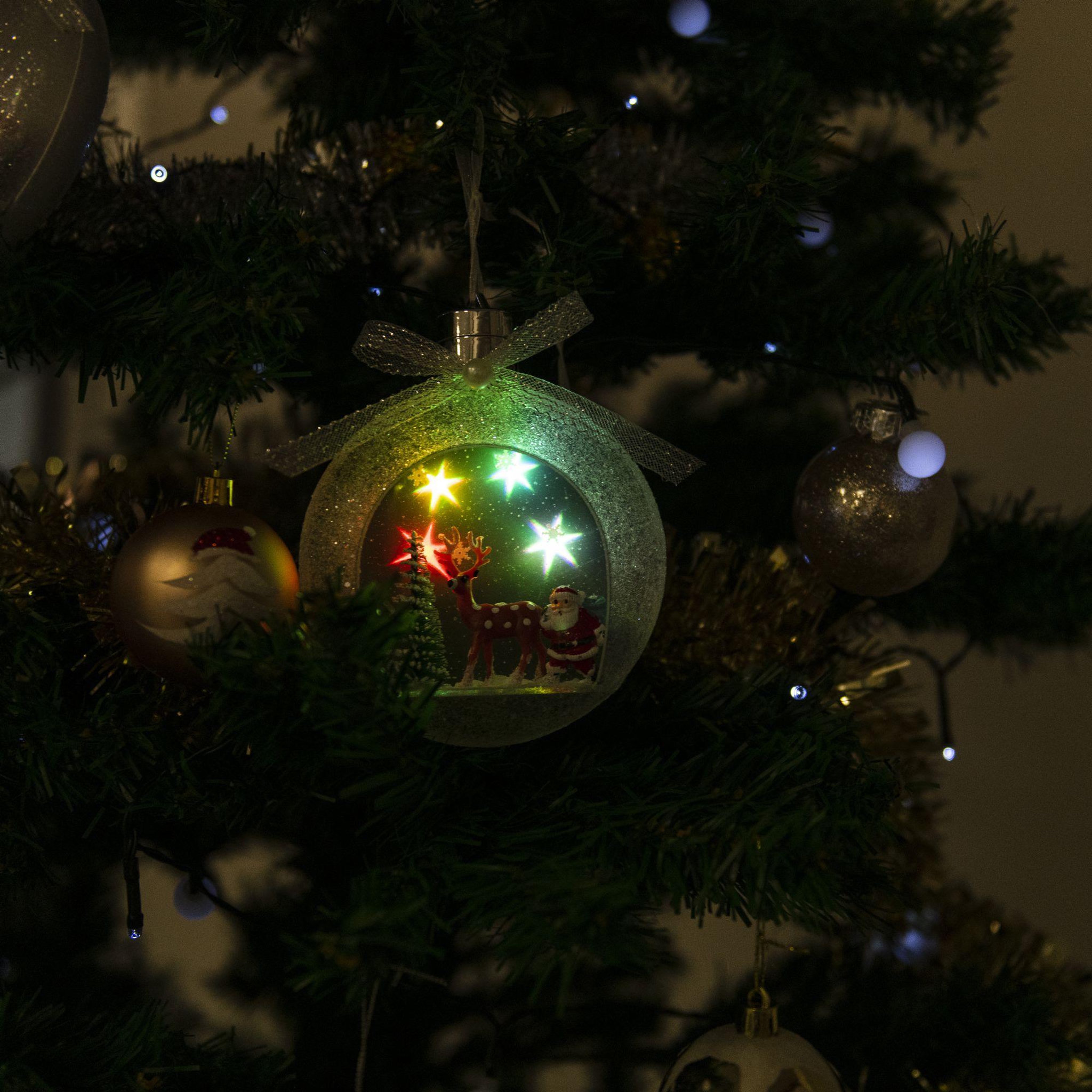 Voir la diapositive 4 : WERKAPRO Boule renne lumineuse multicolore