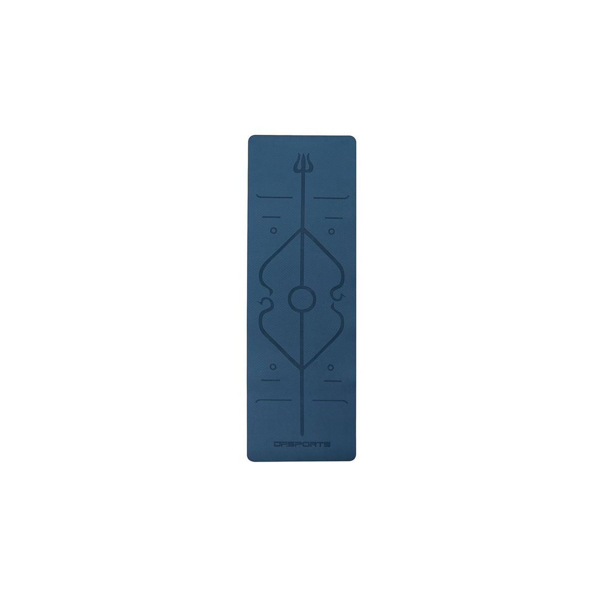 Voir la diapositive 2 : DE FAUGERES Tapis de Yoga Antidéprant  Zenitude  61x183cm Bleu