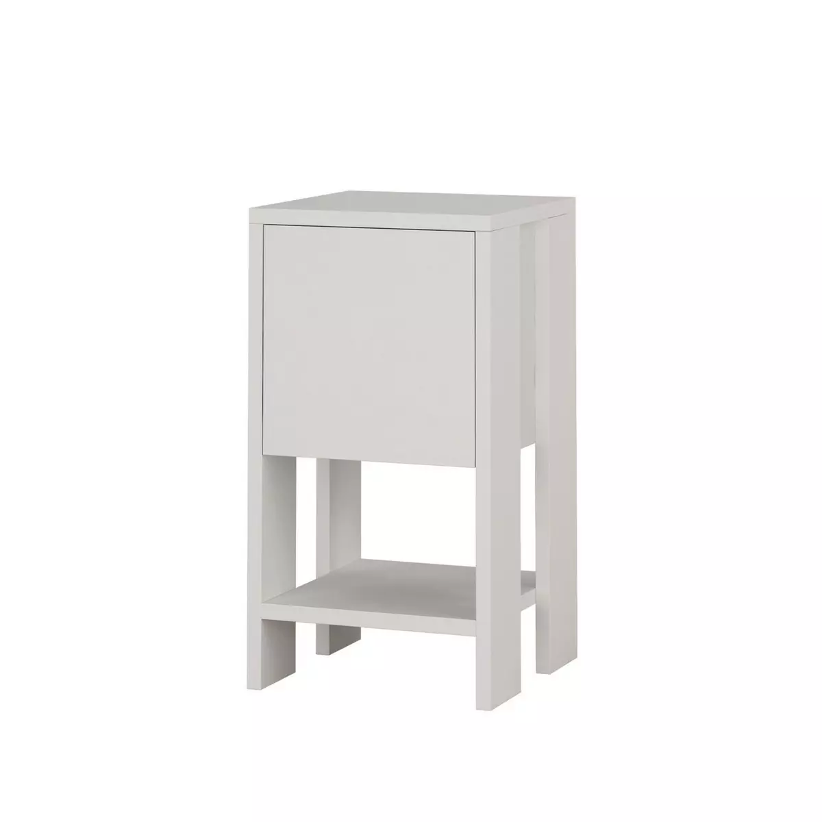 TOILINUX Table de chevet 1 porte - L.30 cm - Blanc