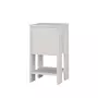 TOILINUX Table de chevet 1 porte - L.30 cm - Blanc