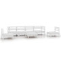 Voir la diapositive 2 : VIDAXL Salon de jardin 7 pcs Blanc Bois de pin massif