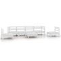 Voir la diapositive 2 : VIDAXL Salon de jardin 7 pcs Blanc Bois de pin massif