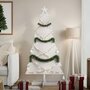 Voir la diapositive 1 : VIDAXL Arbre de Noël en bois pour décoration blanc 150 cm pin massif