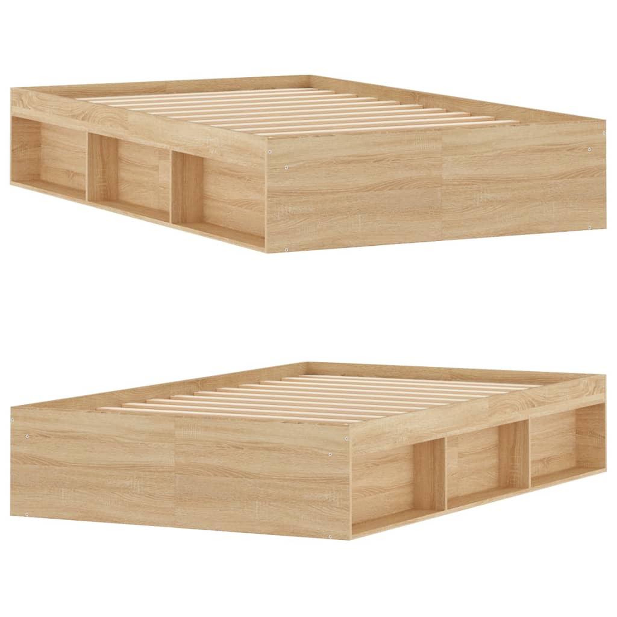 Voir la diapositive 4 : VIDAXL Cadre de lit sans matelas chene sonoma 120x190 cm