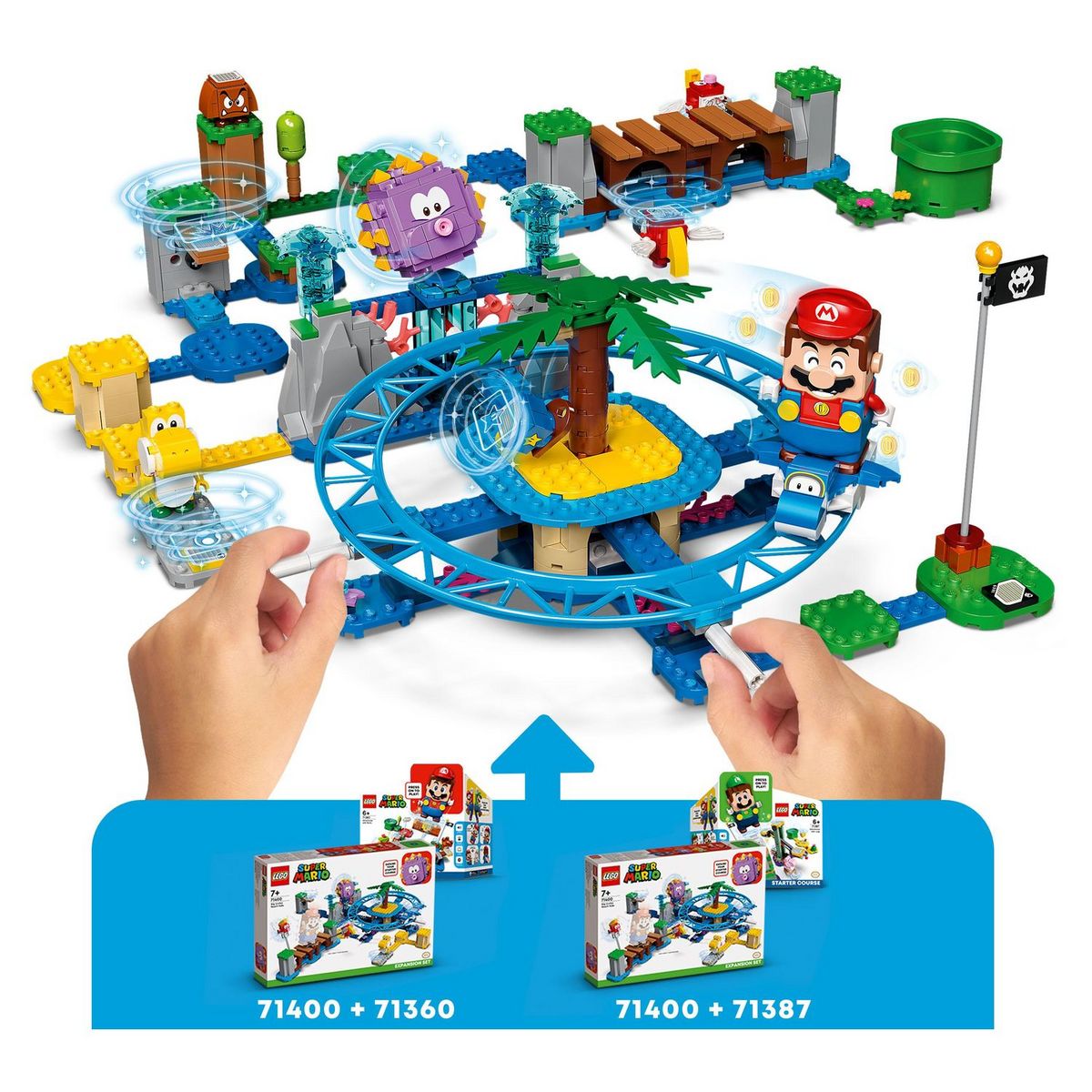 LEGO Super Mario 71400 Set d&rsquo;Extension La Plage Du Maxi-Oursin, Jeu de Construction