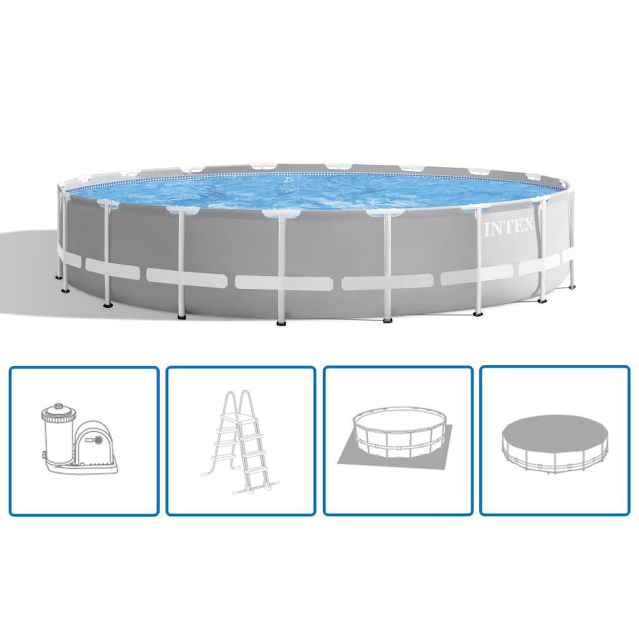 Voir la diapositive 1 : INTEX Intex Ensemble de piscine ronde Prism Frame 549x122 cm 26732GN