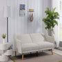Voir la diapositive 5 : CONCEPT USINE Canapé scandinave convertible 3 places en tissu gris clair ESTER