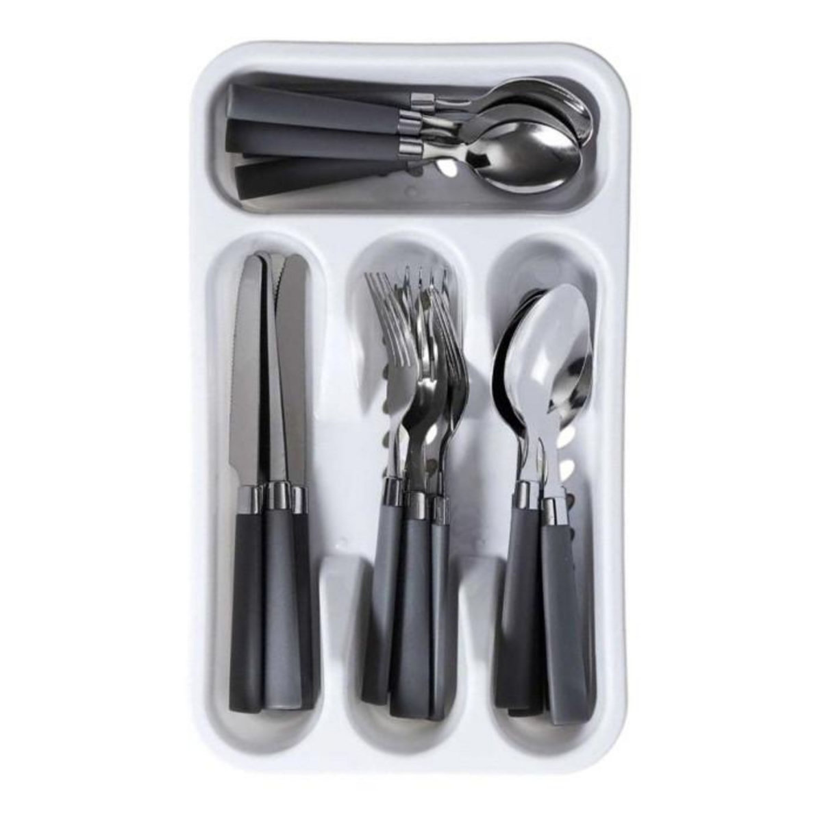 Paris Prix Ménagère 16 Pièces & Range-Couverts  Campus  32cm Gris