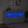 Voir la diapositive 5 : VIDAXL Buffet avec lumieres LED sonoma gris 181,5x37x100 cm