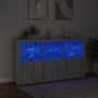 Voir la diapositive 5 : VIDAXL Buffet avec lumieres LED sonoma gris 181,5x37x100 cm