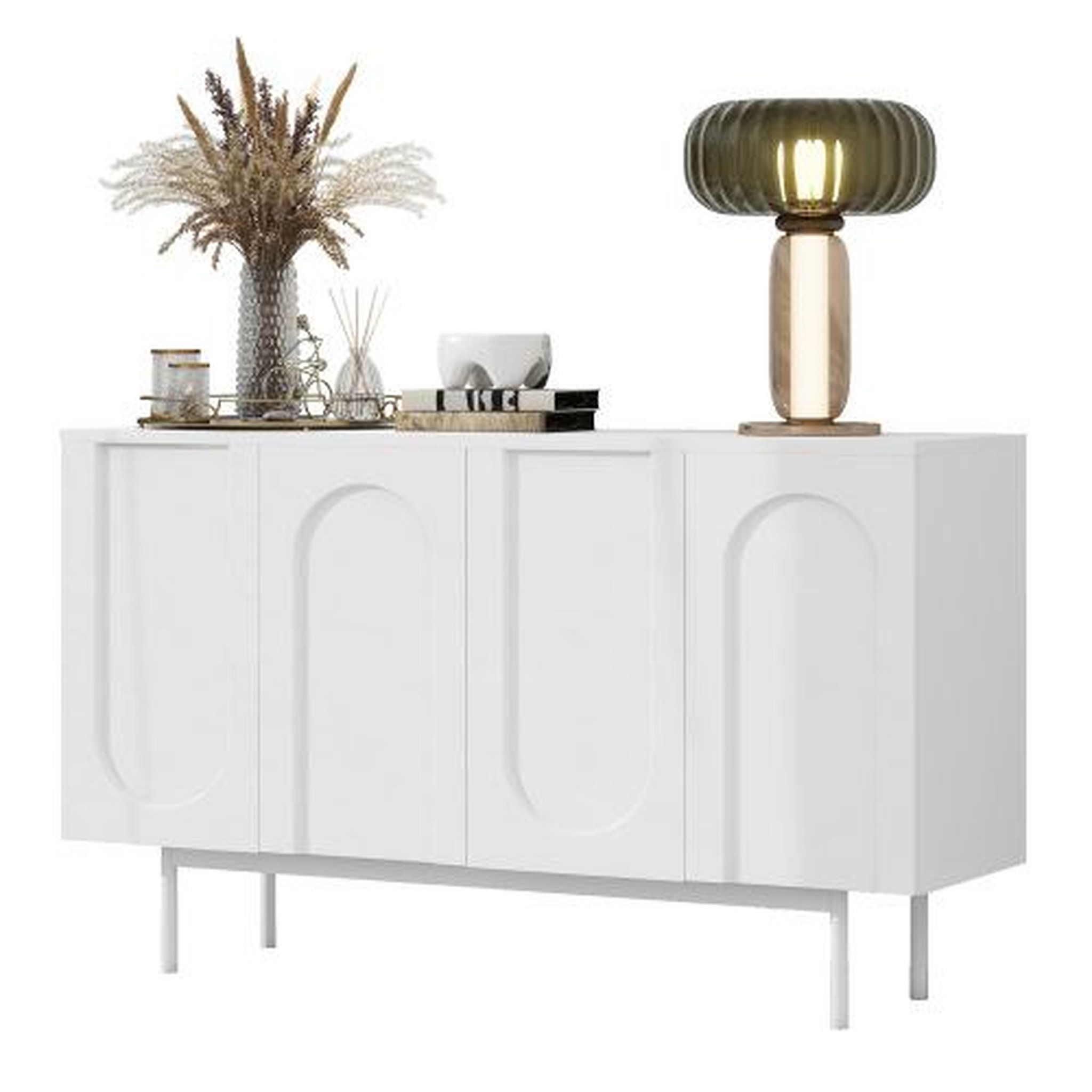 MERAX Buffet 4 porte(s) 0 tiroir(s) - 140 cm blanc mdf