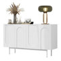 Voir la diapositive 1 : MERAX Buffet 4 porte(s) 0 tiroir(s) - 140 cm blanc mdf