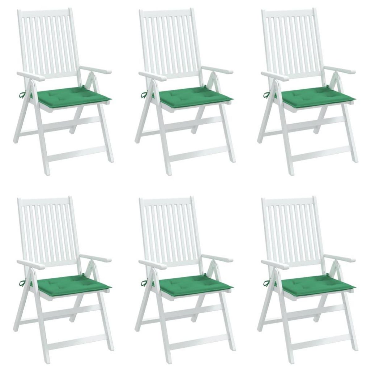 VIDAXL Coussins de chaise jardin lot de 6 vert 40x40x3 cm tissu oxford