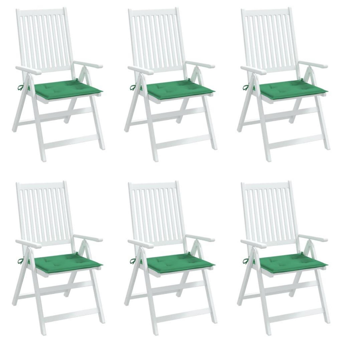VIDAXL Coussins de chaise jardin lot de 6 vert 40x40x3 cm tissu oxford