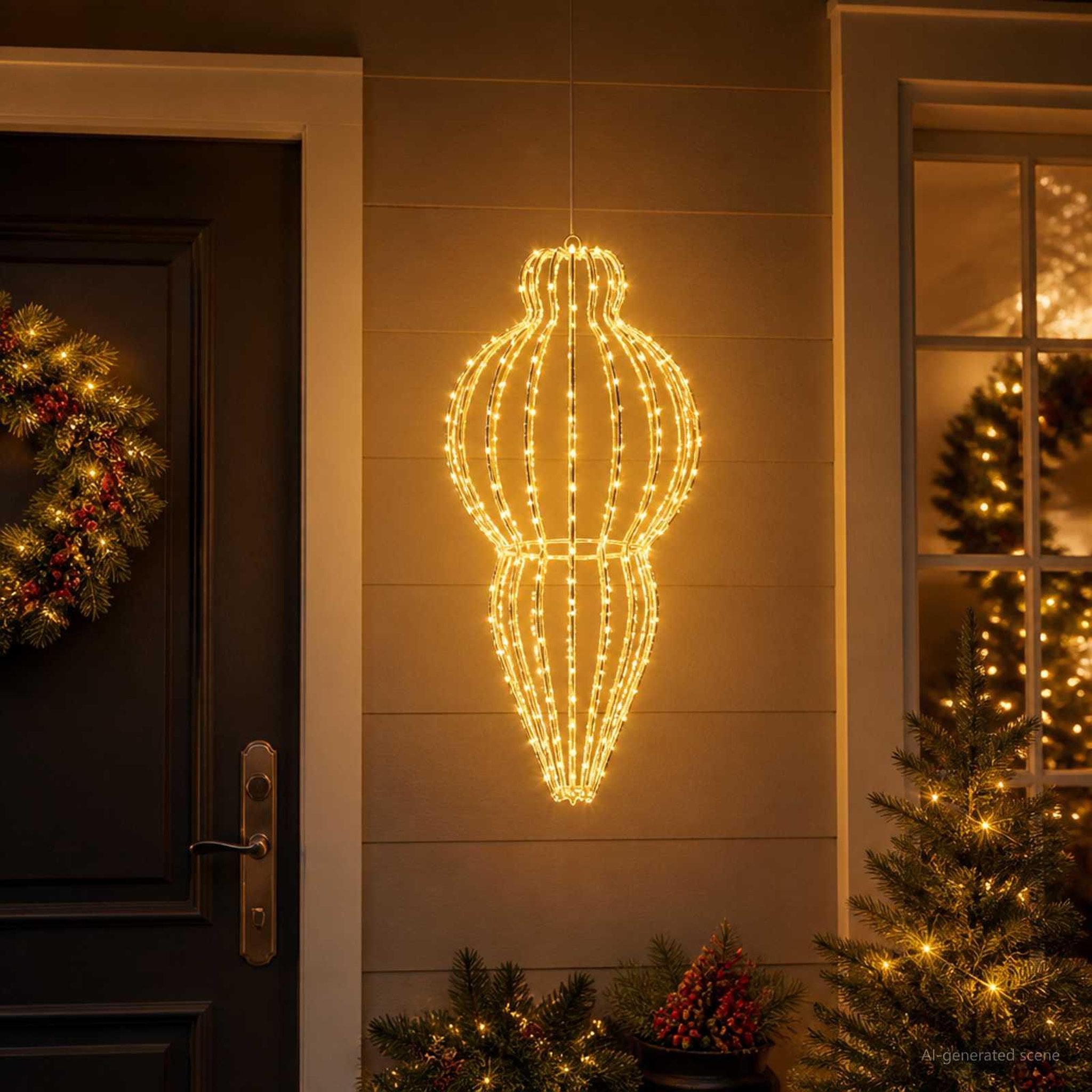Voir la diapositive 2 : VIDAXL Lumiere de finial de Noël 320 LED Blanc chaud Ø 40 x 75 cm