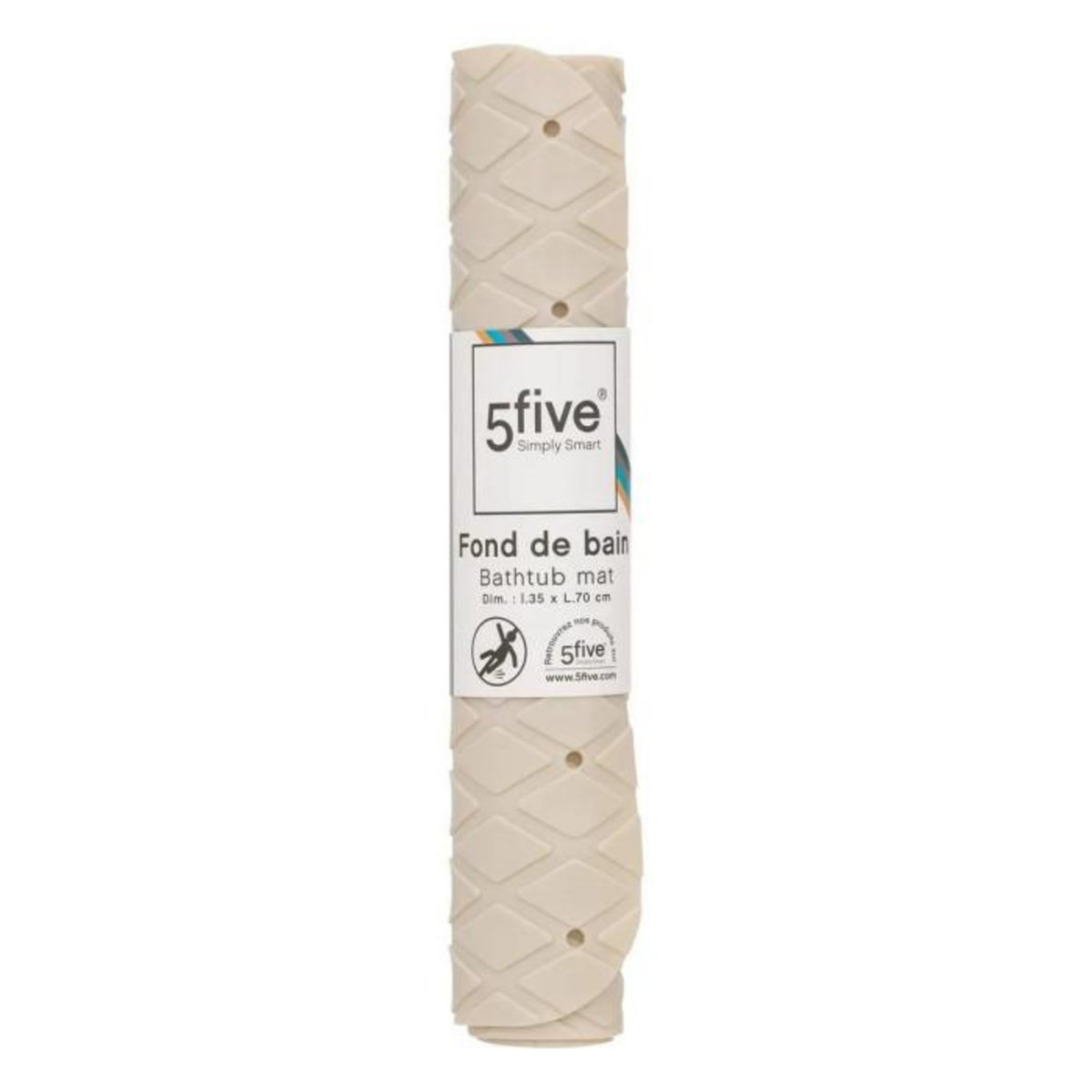 FIVE Fond de Bain PVC  Diamond  35x70cm Beige Lin