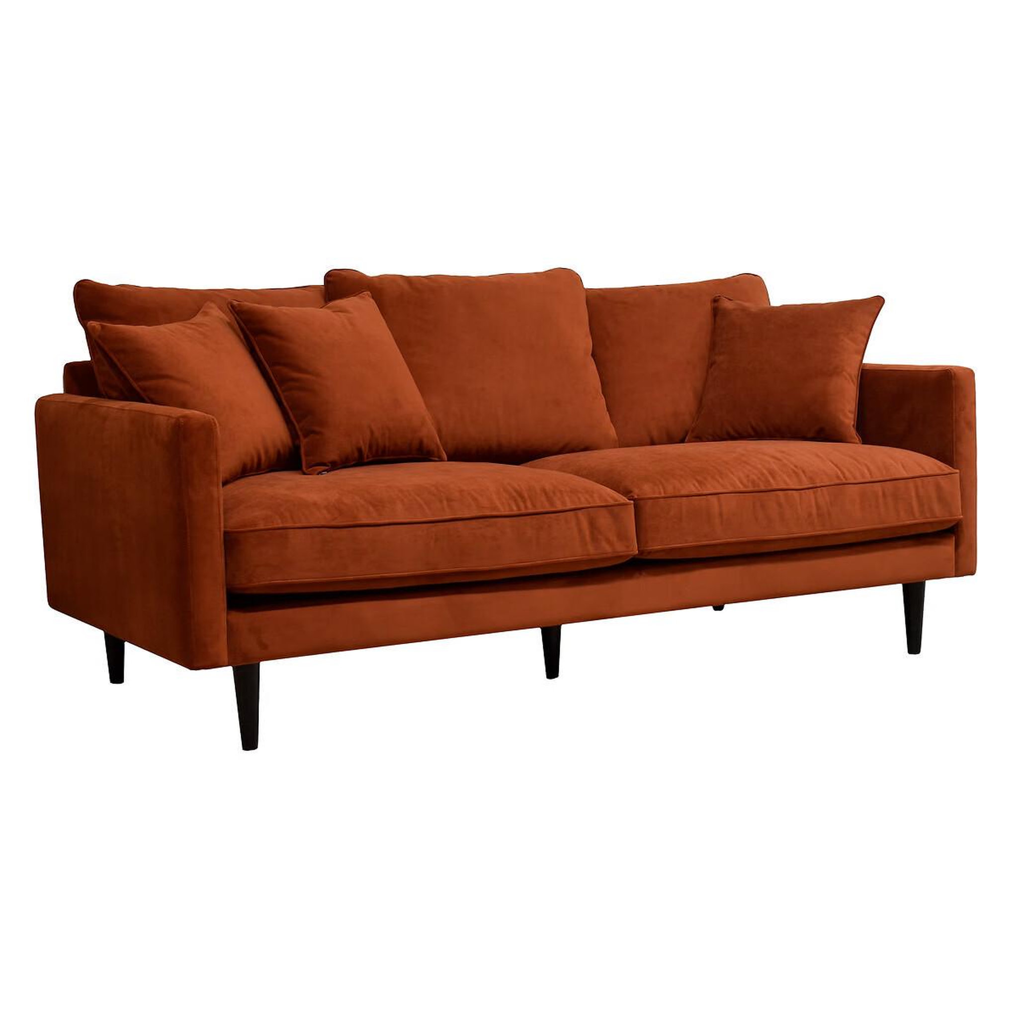 ATMOSPHERA Canapé 3 places en velours  candice  194cm ambre