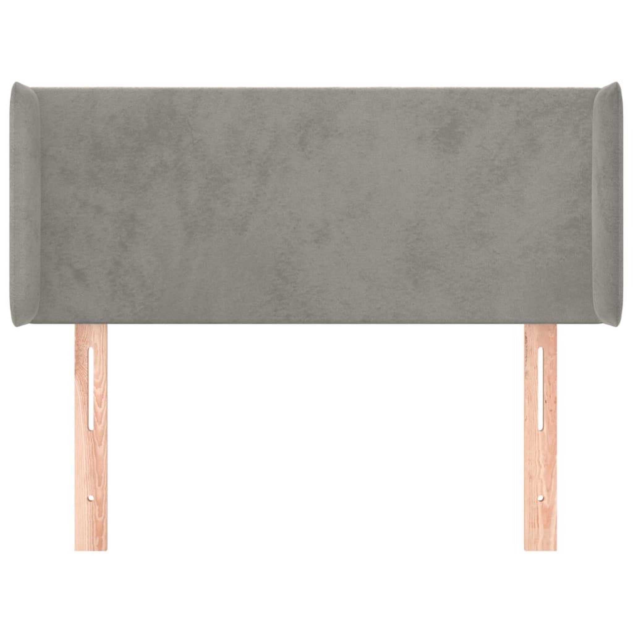 Voir la diapositive 3 : VIDAXL Tete de lit avec oreilles Gris clair 83x16x78/88 cm Velours