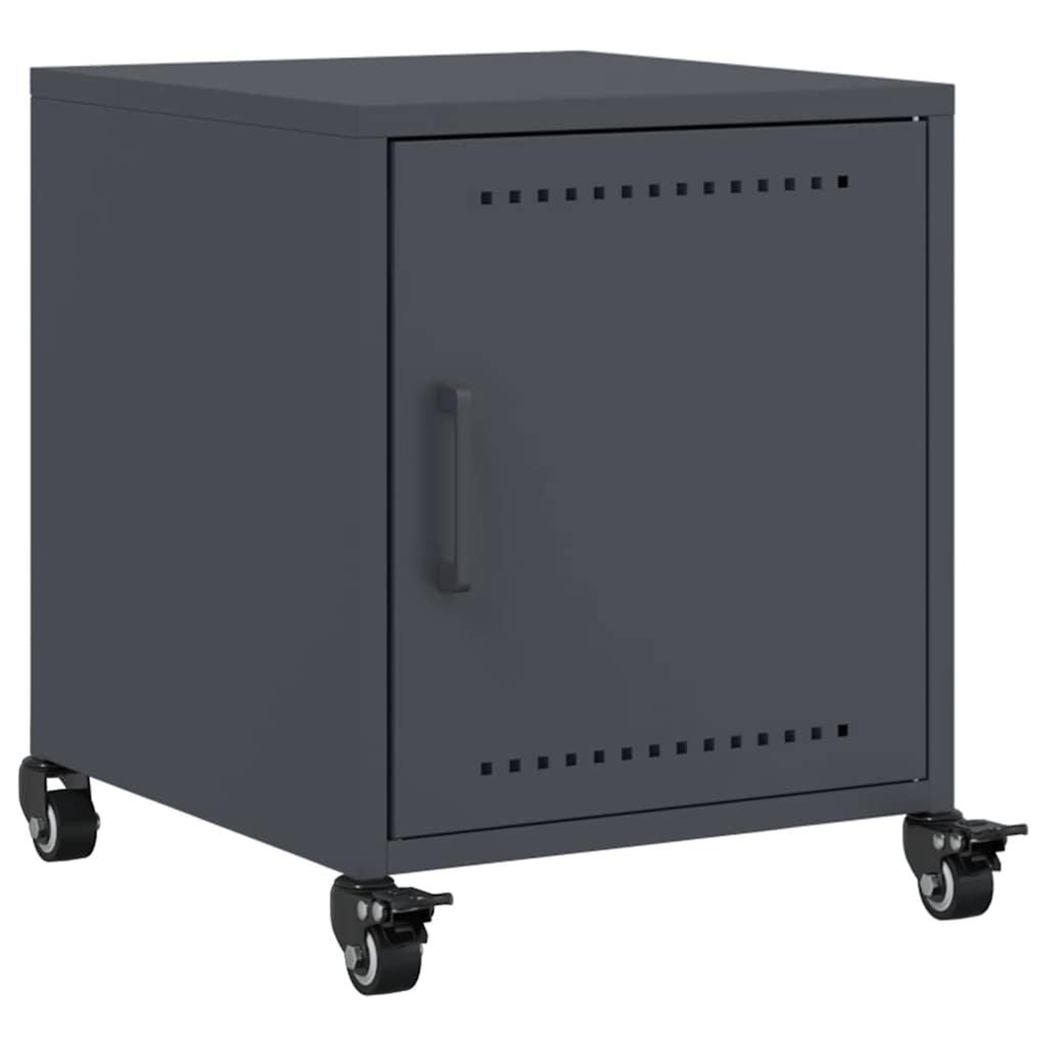Voir la diapositive 2 : VIDAXL Table de chevet anthracite 36x39x43,5 cm acier