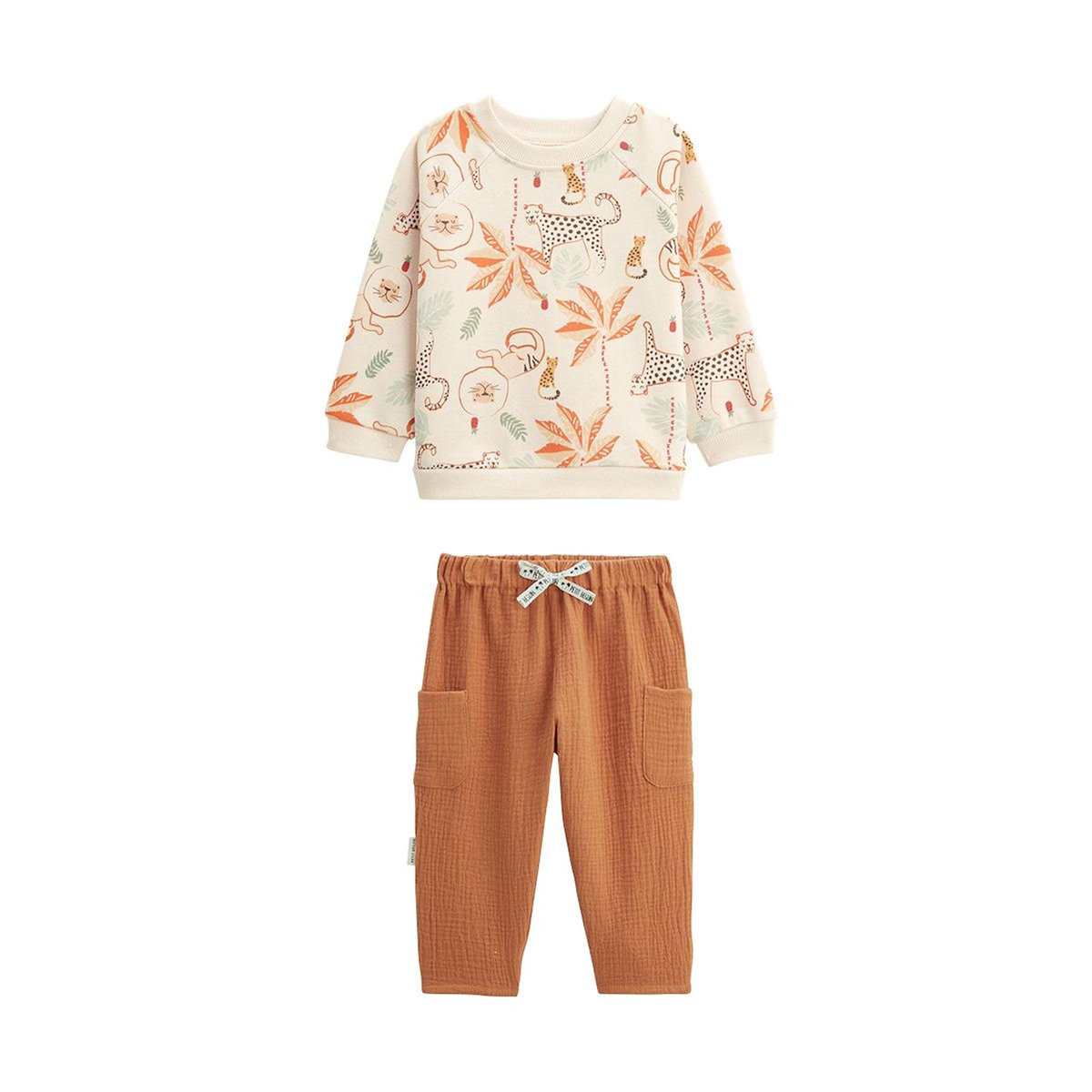 Petit Béguin Ensemble enfant sweat et pantalon en gaze de coton Tango