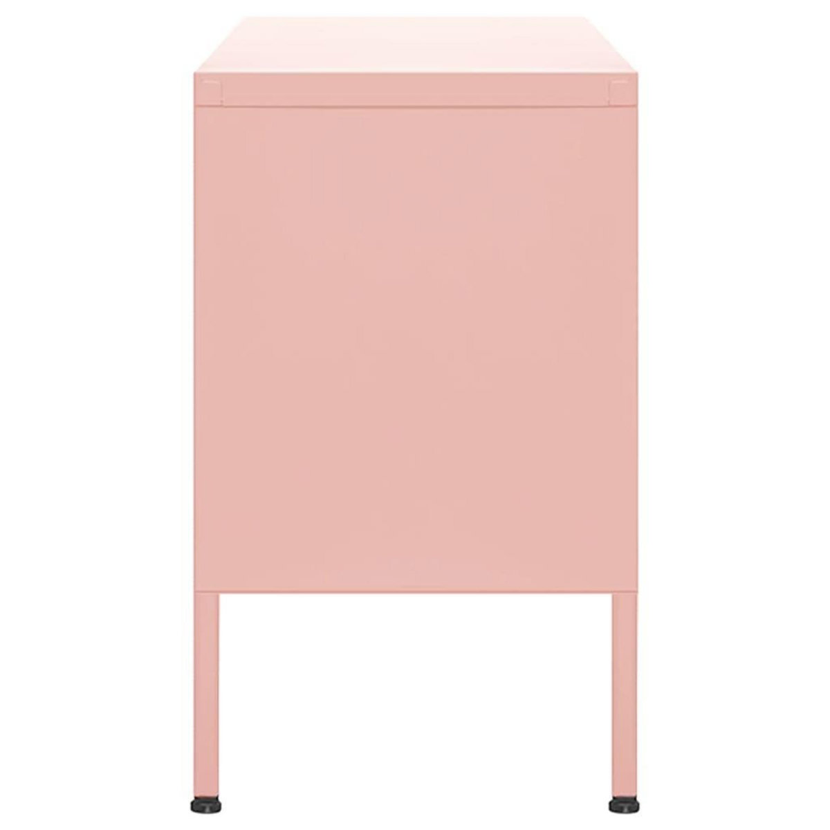 VIDAXL Meuble TV Rose 105x35x50 cm Acier