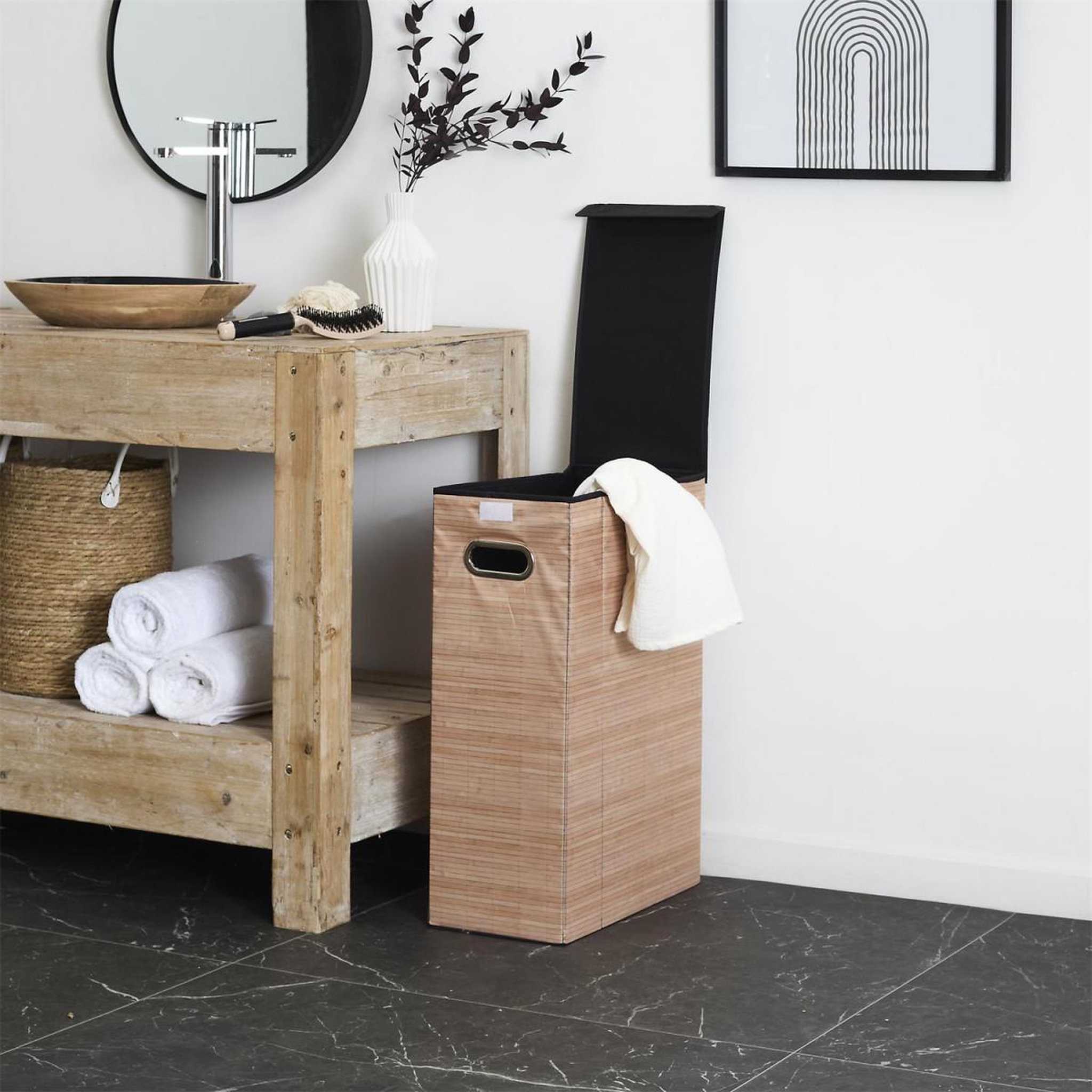 Voir la diapositive 6 : Je cherche une idee Panier à linge rectangulaire  lou  60cm naturel
