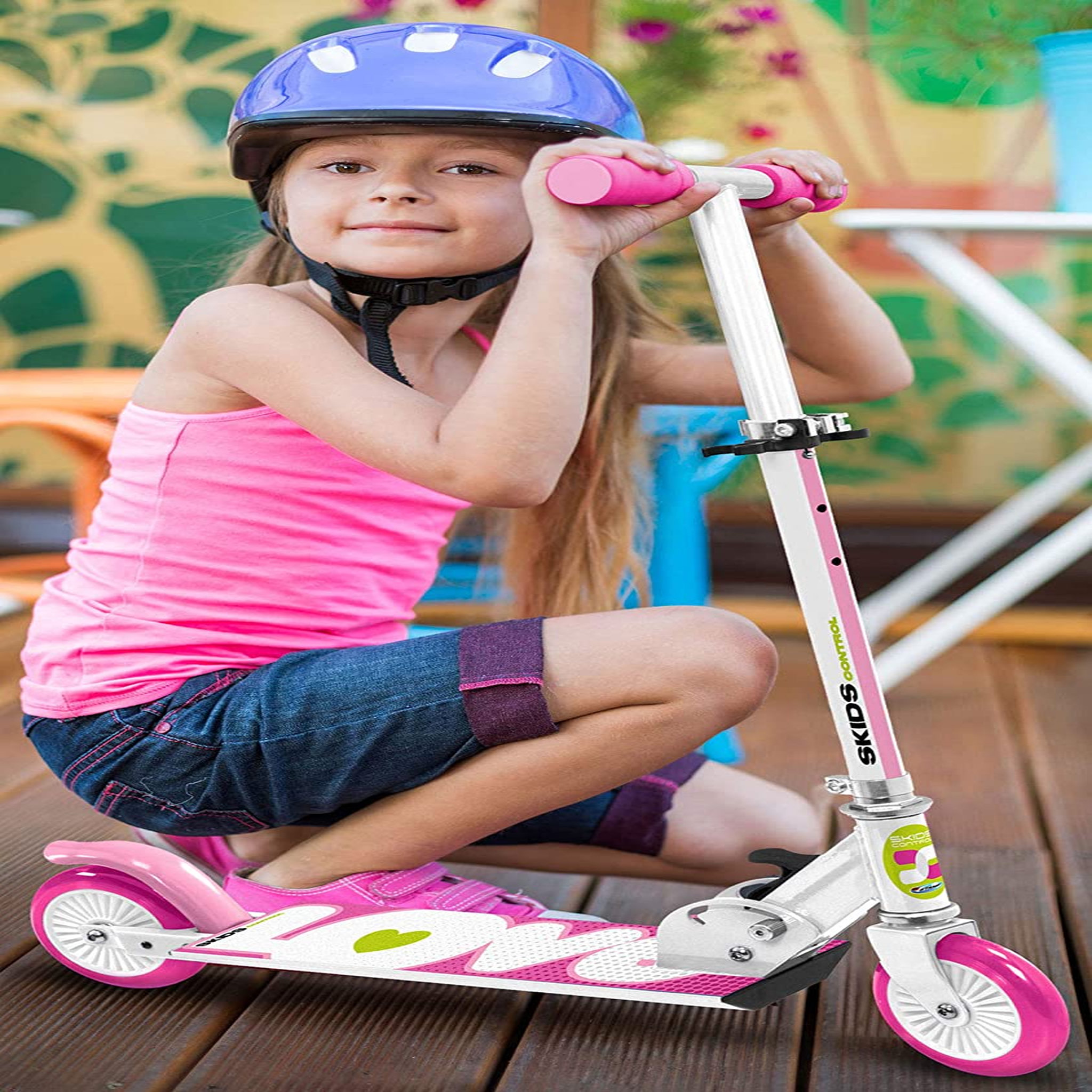 Voir la diapositive 4 : Skids Control Trottinette pliable - rose 