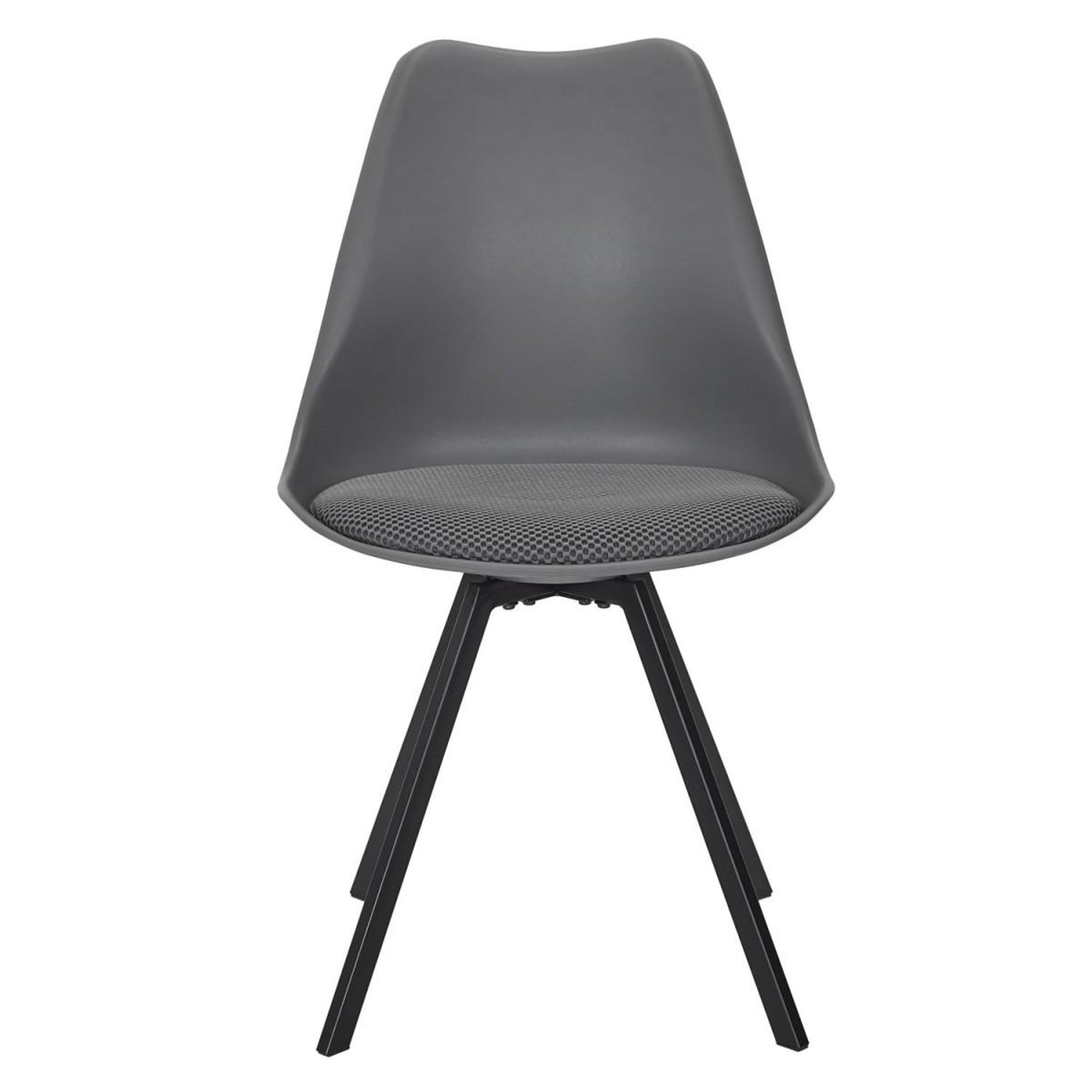 Voir la diapositive 3 : The Home Deco Factory Lot de 4 chaises avec coussin  atome  82cm gris