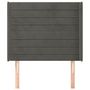 Voir la diapositive 3 : VIDAXL Tete de lit avec oreilles Gris fonce 83x16x118/128 cm Velours