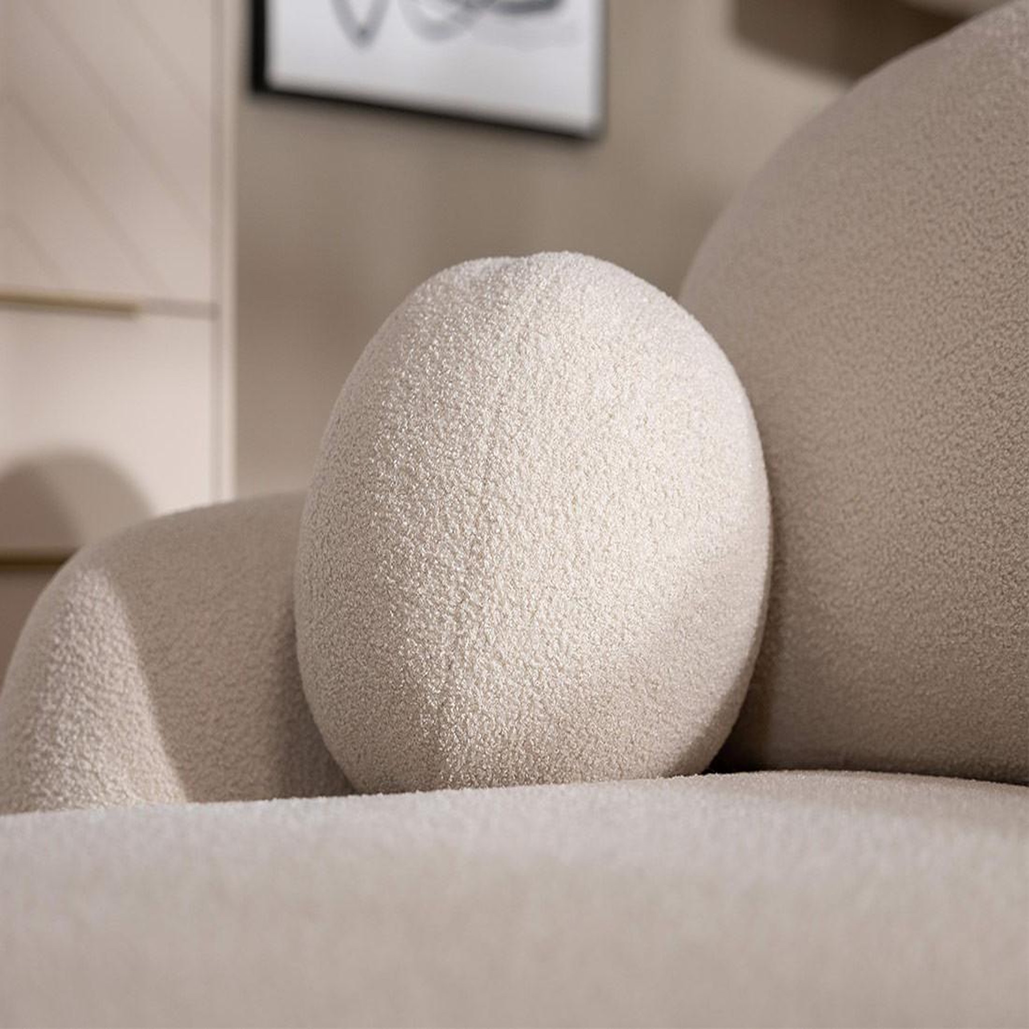 Voir la diapositive 3 : BEST MOBILIER Berenice - canapé d'angle droit 4 places convertible avec coffre en tissu bouclette