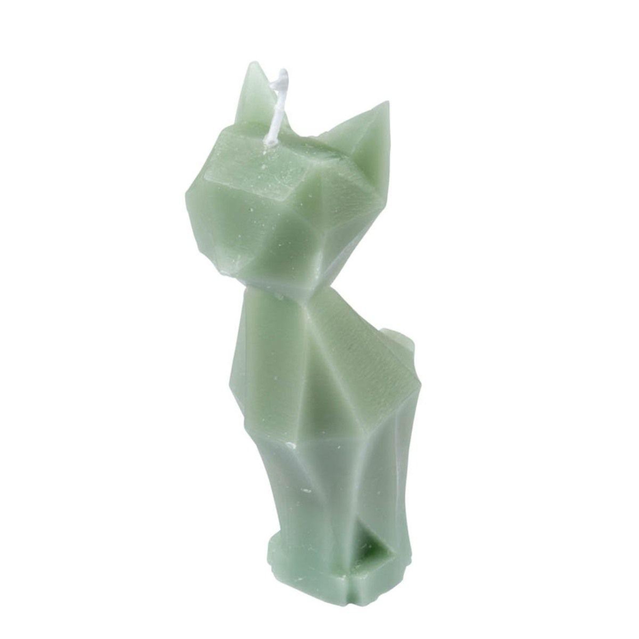 HOMEA Bougie déco chat  arty  13cm vert céladon