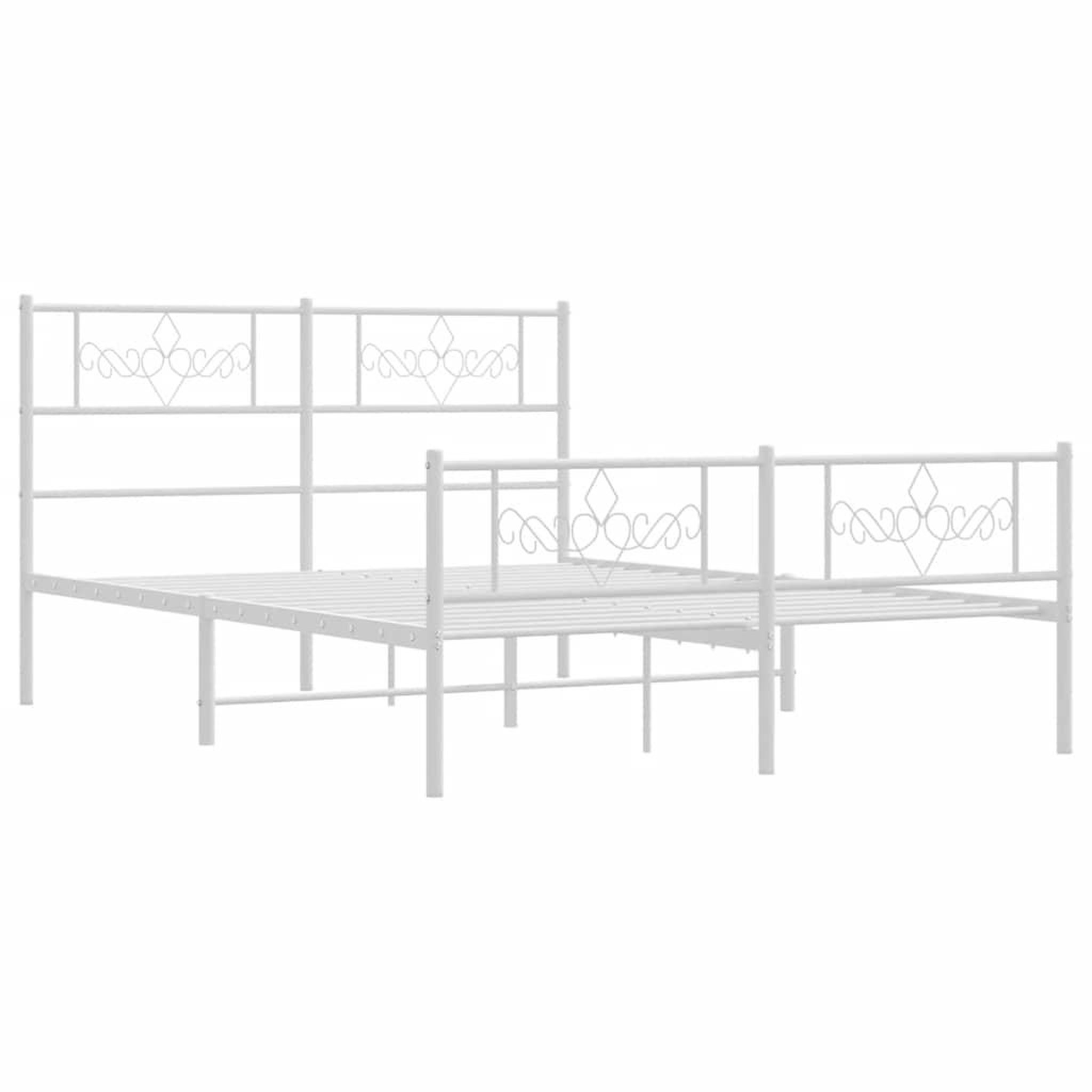 Voir la diapositive 3 : VIDAXL Cadre de lit metal sans matelas et pied de lit blanc 135x190 cm