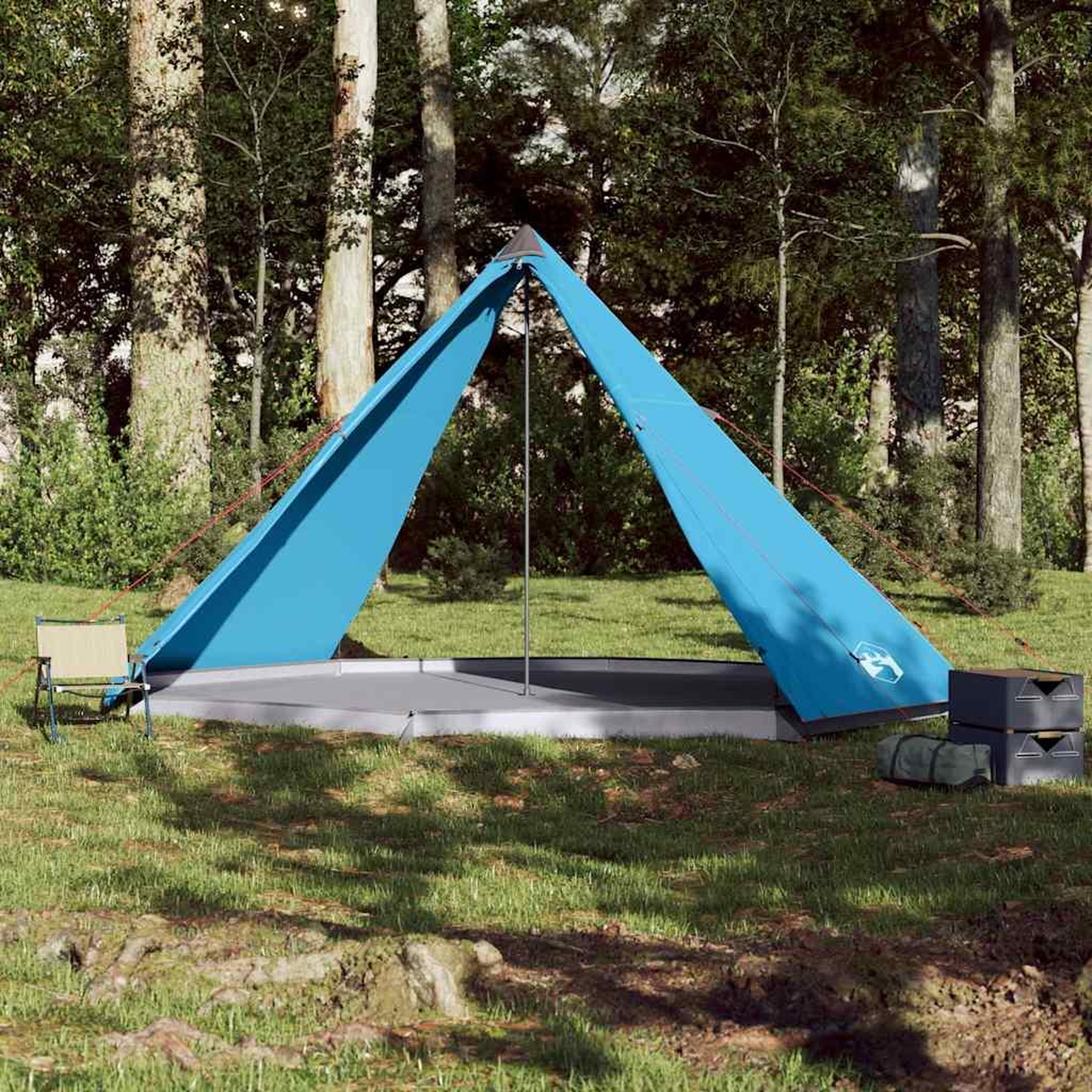 Voir la diapositive 3 : VIDAXL Tente familiale tipi 8 personnes bleu impermeable