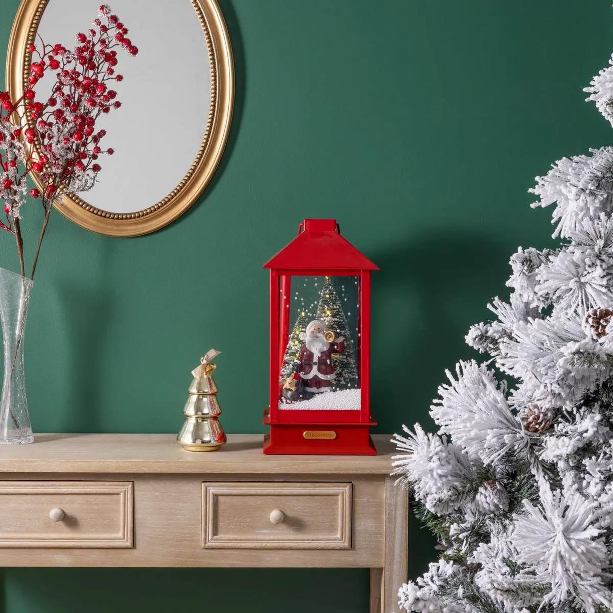 Voir la diapositive 4 : FEERIC LIGHT & CHRISTMAS Décoration lumineuse  lanterne  38cm rouge