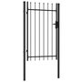 Voir la diapositive 2 : VIDAXL Portillon simple porte avec dessus a pointe Acier 1x1,5 m Noir
