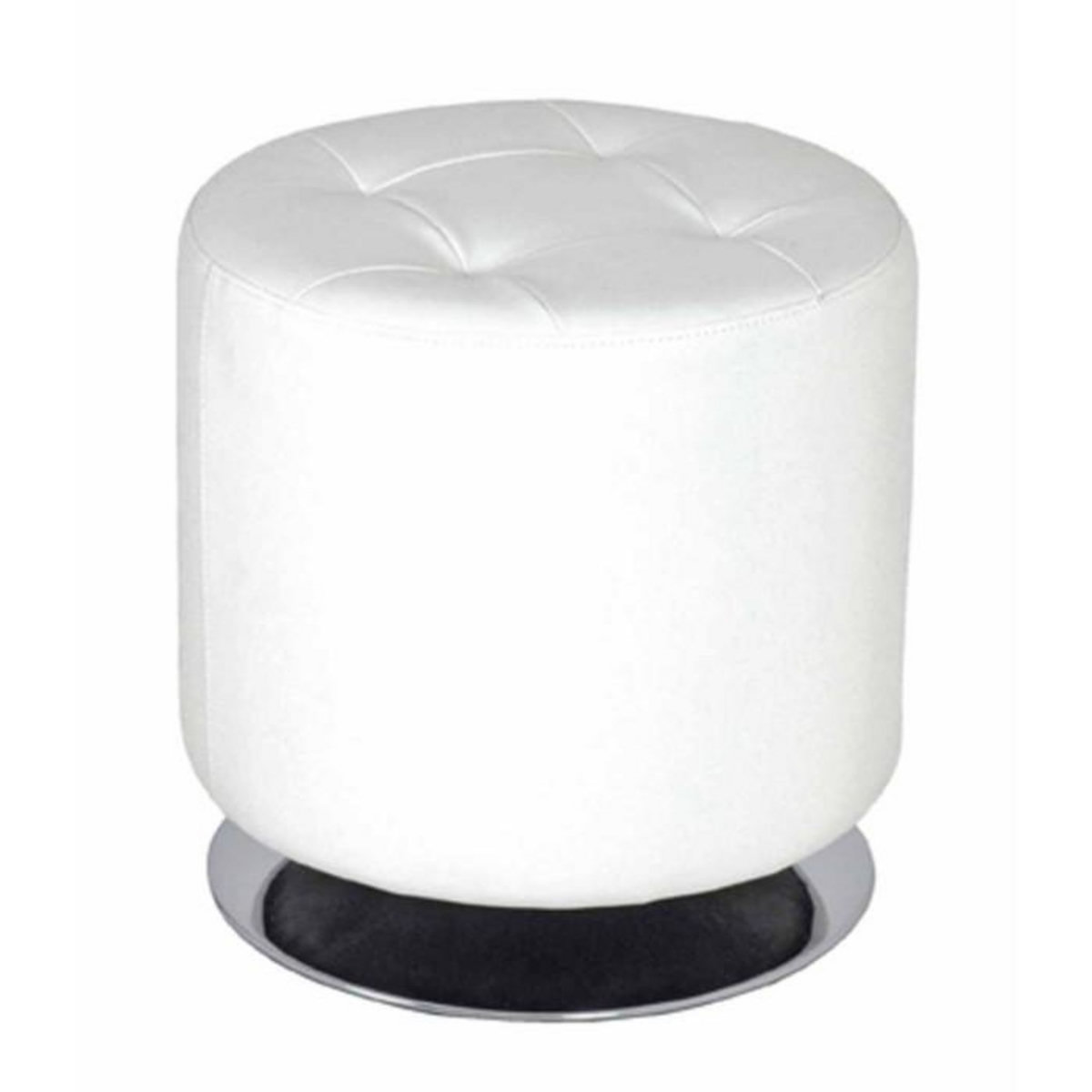 Paris Prix Pouf Rond Design  Hava  40cm Blanc