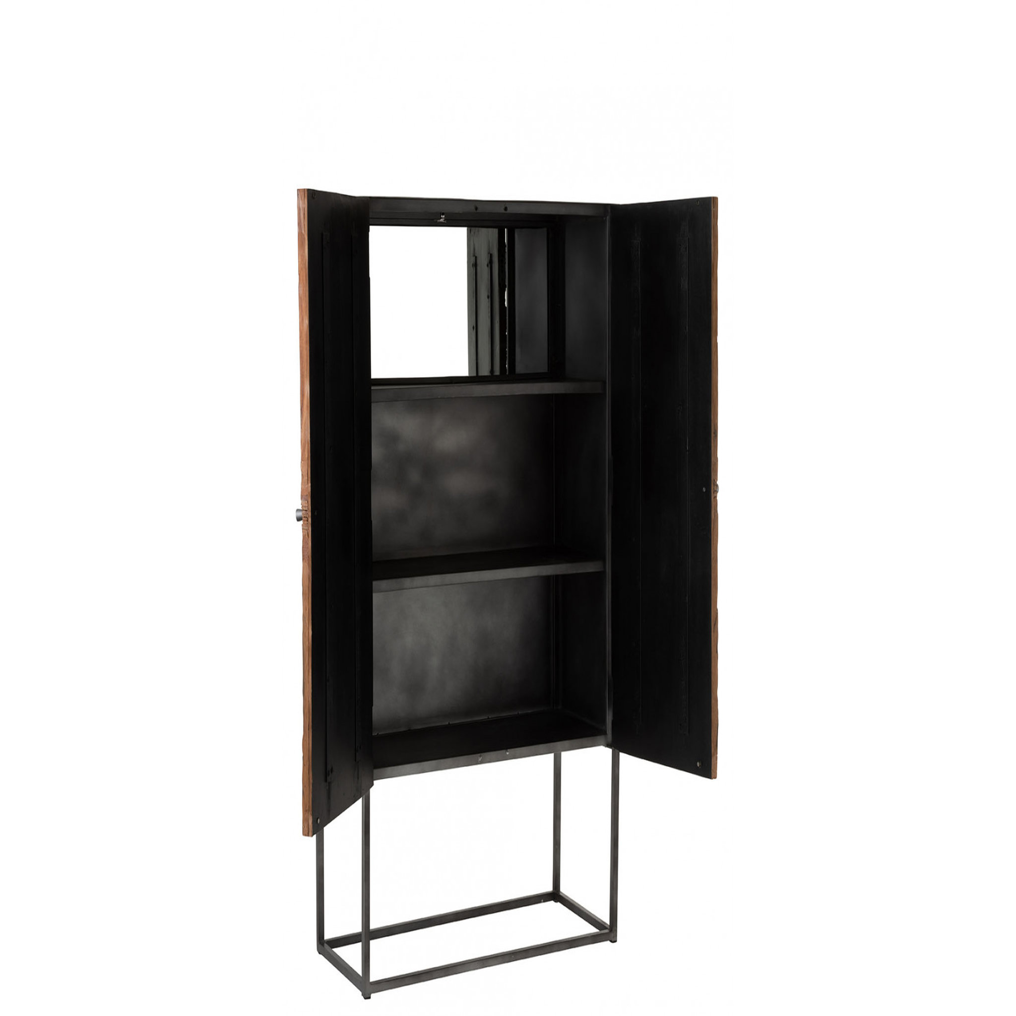 Voir la diapositive 2 : HELLIN Armoire bar en bois et pieds métal - SHINE
