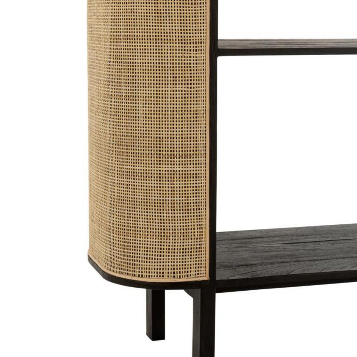Paris Prix Étagère Design en Rotin  Molly  190cm Noir & Beige