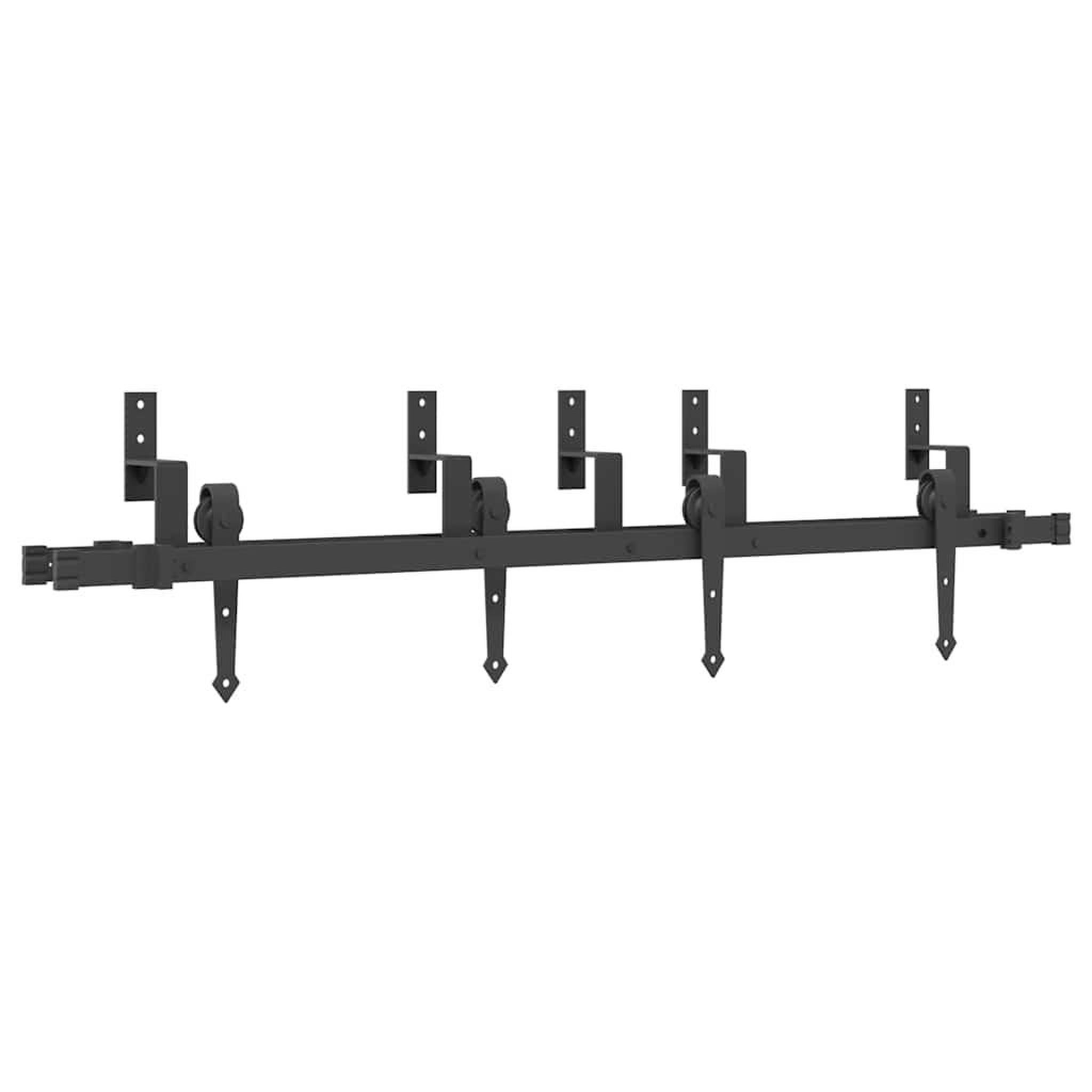 Voir la diapositive 2 : VIDAXL Kit de quincaillerie de porte coulissante 152,5 cm acier noir
